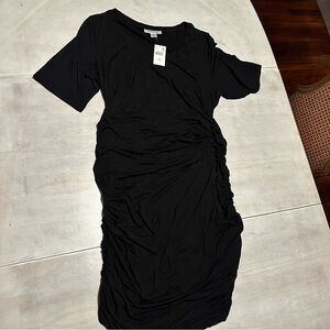 Motherhood Maternity Black Midi Dress NWT